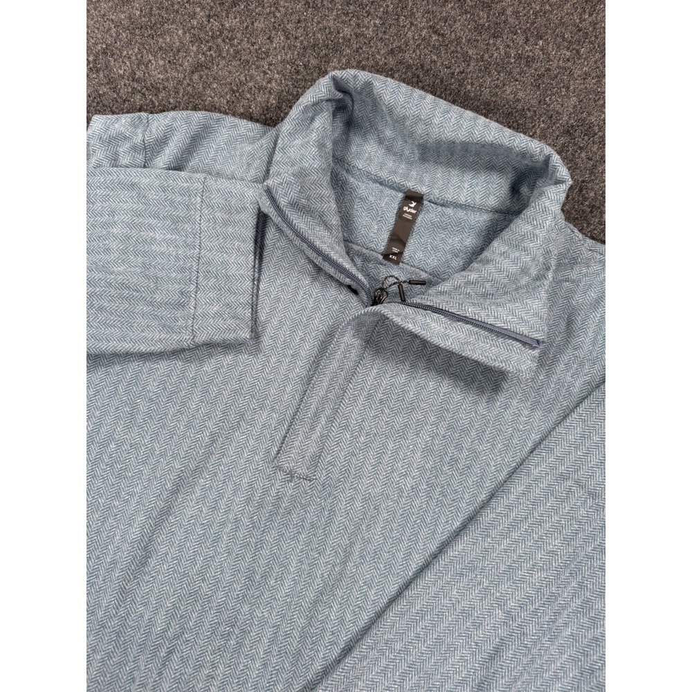 NWT Glyder Herringbone Quarter Zip Pullover Sweatshirt Blue XXL Stretch
